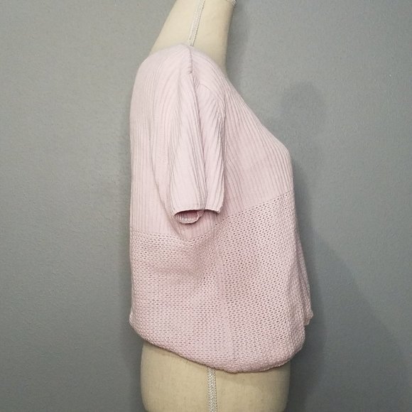 Vintage Liz Claiborne Pink Short-Sleeve Knit Sweater, M - Picture 3 of 9